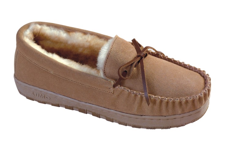 Lamo Sheepskin Men's Moccasin Slippers - Chestnut