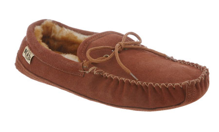 RJs Fuzzies Sheepskin Slippers Mens Soft Sole Moccasin
