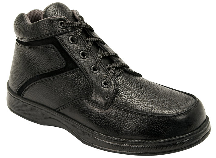 Orthofeet Shoes 481 Men's Lace-up Diabetic Boots - Black