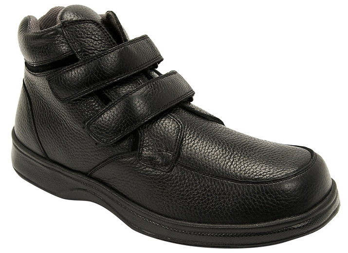 Orthofeet Shoes 581 Men's Double Strap Diabetic Boots - Black