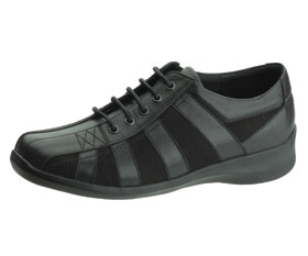 Apex Essence Women's Suede / Leather Lace Shoe - Black