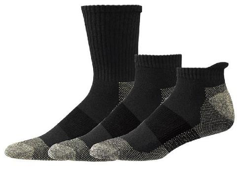 Aetrex Copper Sole Athletic Diabetic Socks - 3 Pairs