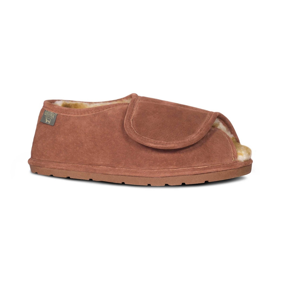 RJs Fuzzies Sheepskin Slippers Men's Open Toe Wrap